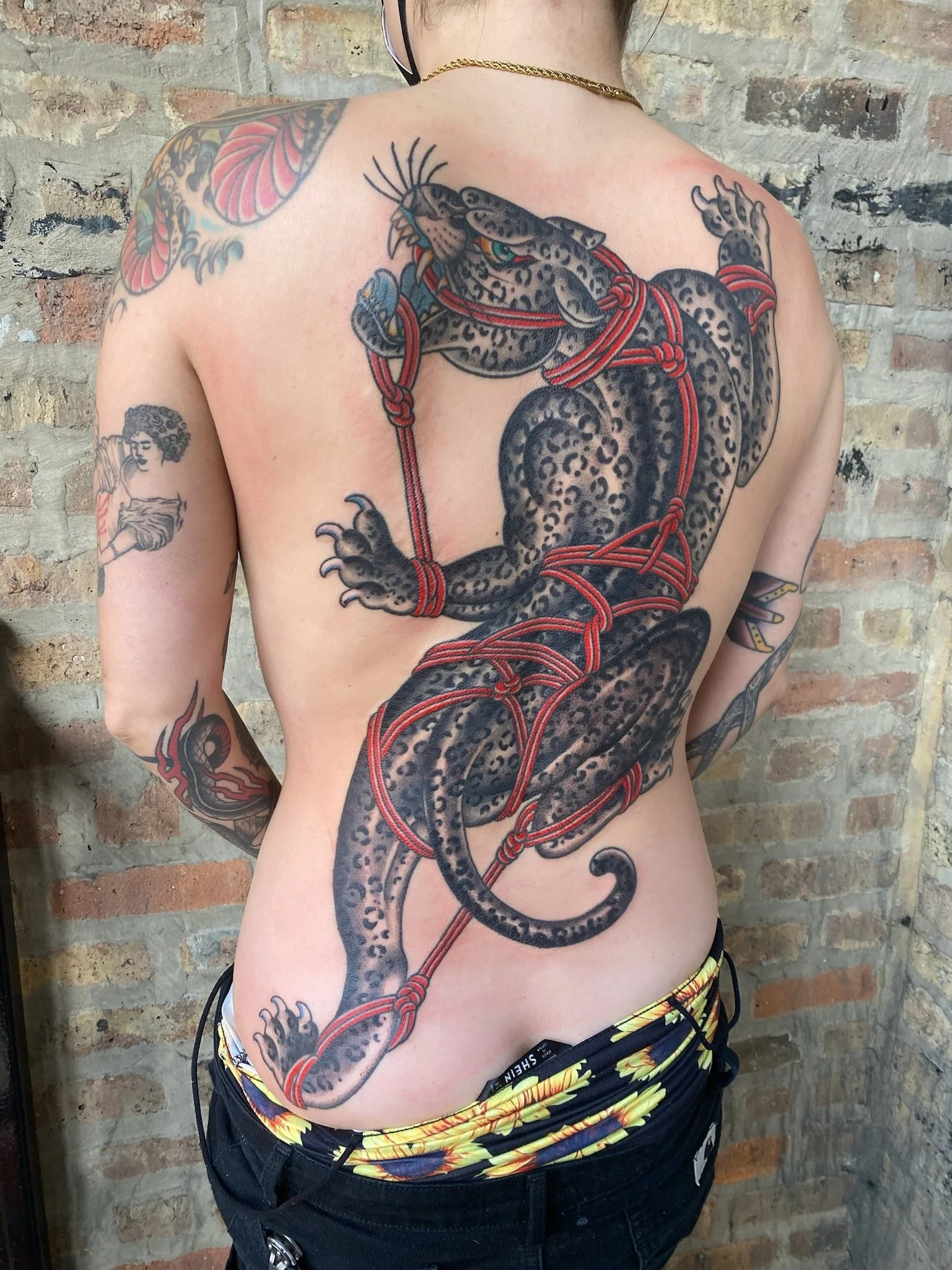 Shibari leopard tattoo Chip Douglas // Great Lakes Tattoo - Chicago, IL