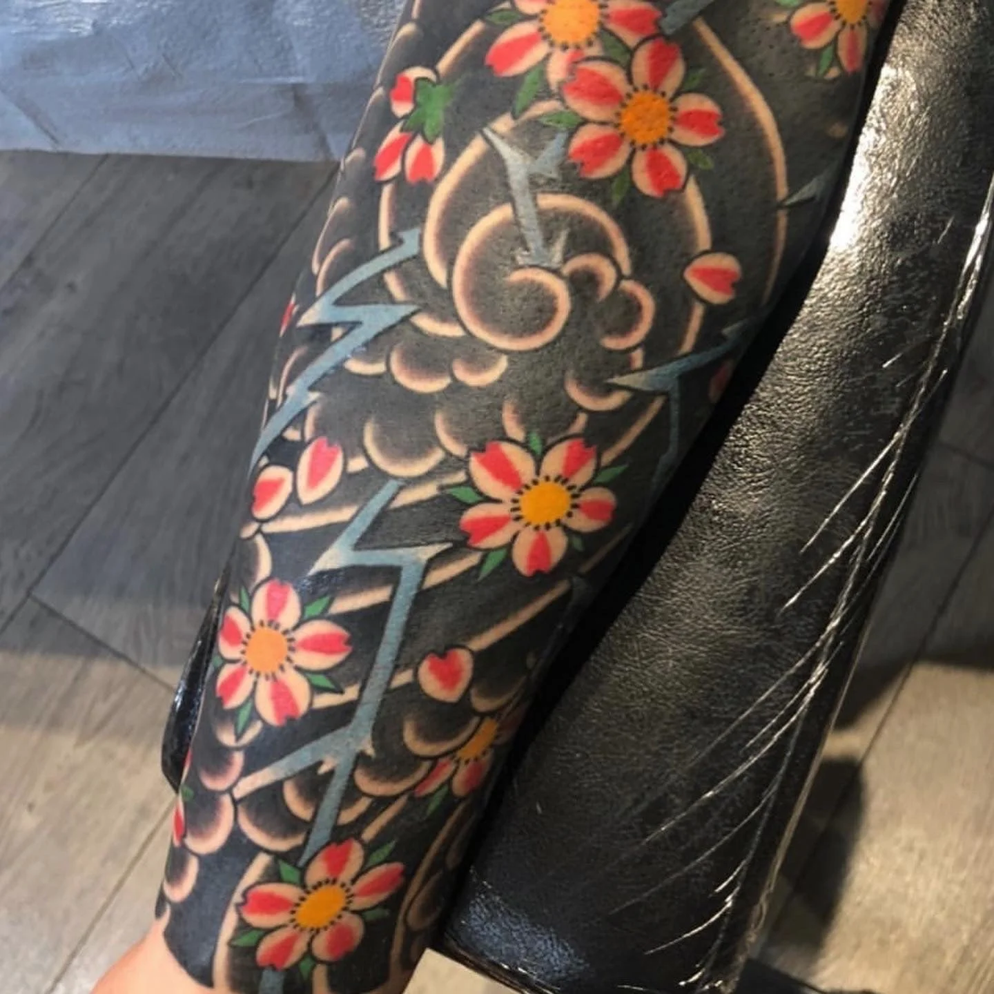 Wind bars sleeve tattoo Chip Douglas Great Lakes Tattoo 