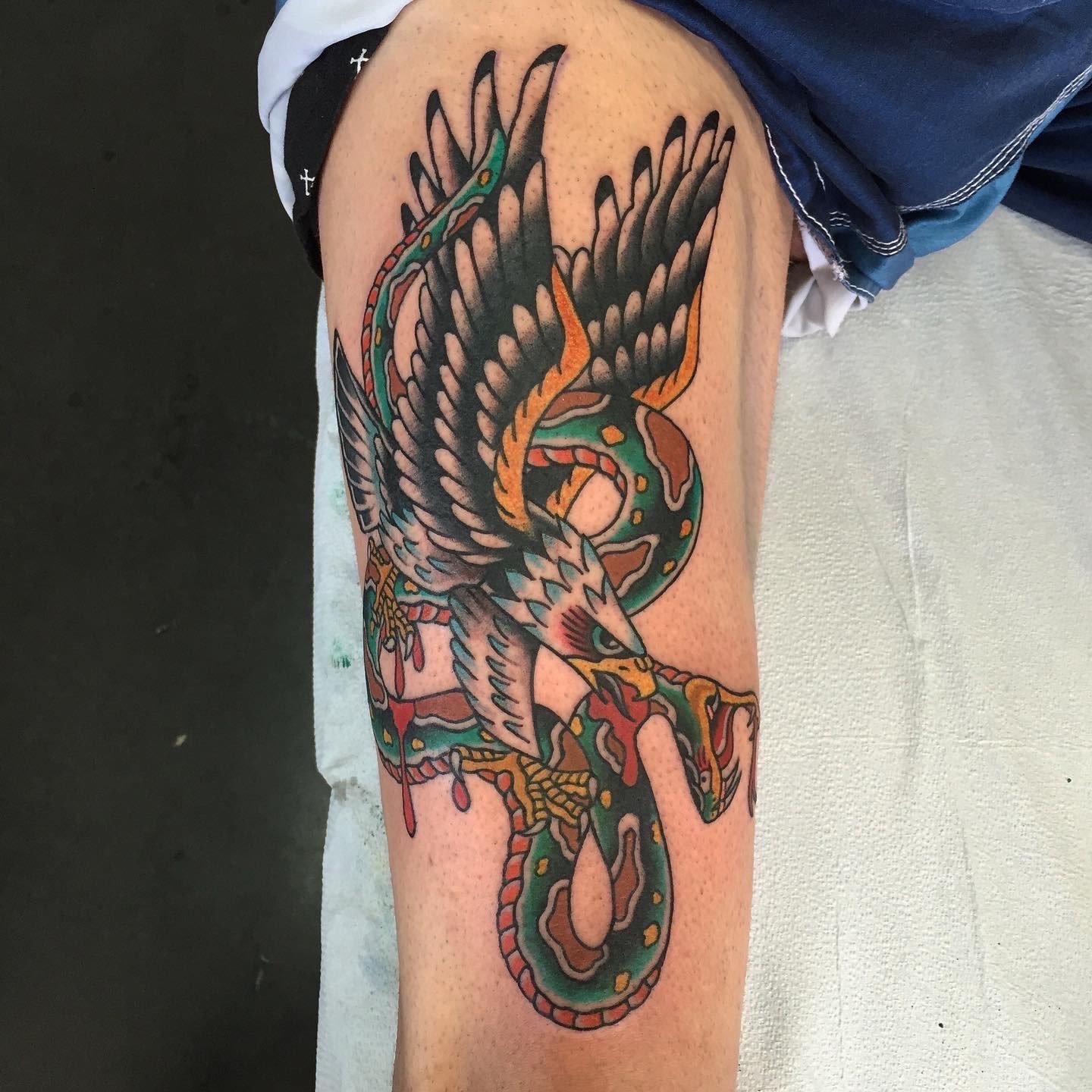 Eagle and Snake tattoo Chip Douglas Chicago 