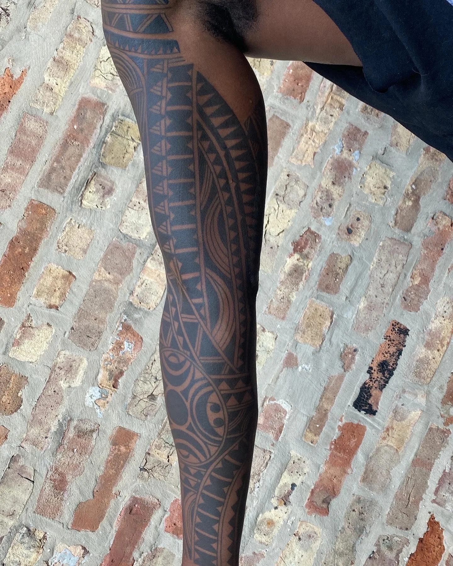 Blackwork tribal tattoo sleeve  Chip Douglas 