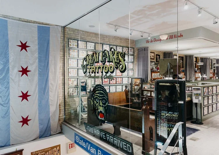 great-lakes-tattoo-chicago-interior-chicagorilla-flag.webp