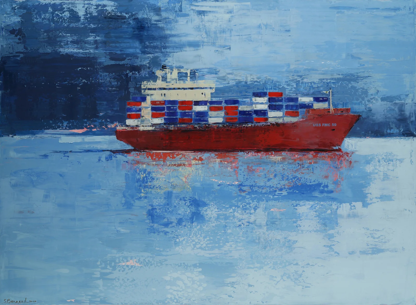 USS FMC 5O , 2010, 44"x60", oil on wood panel
