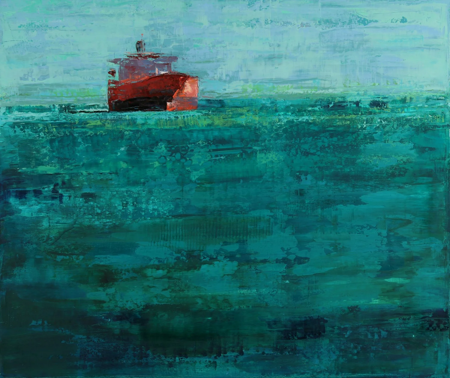 Sea of Green , 2010, 32"x38", oil on wood panel Private collection