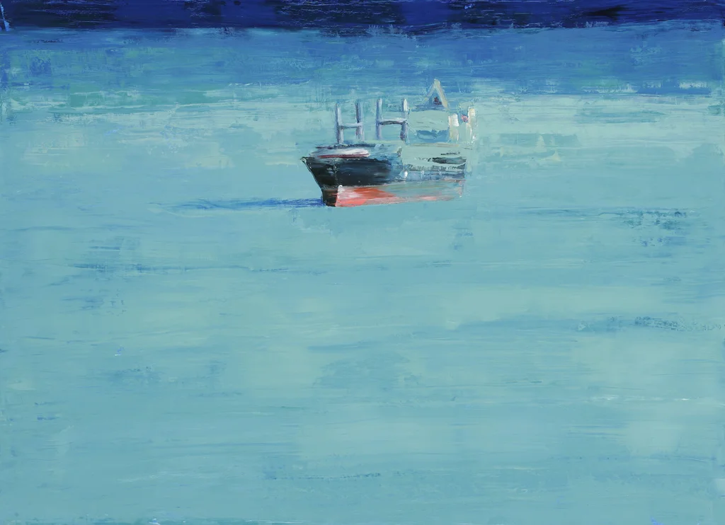 Blue-Green Mist , 2007, 44"x60", oil on wood panel Private collection
