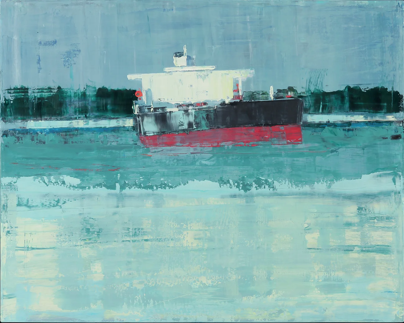 Cranberry & Jade , 2015, oil on wood, 32"x40" Private collection