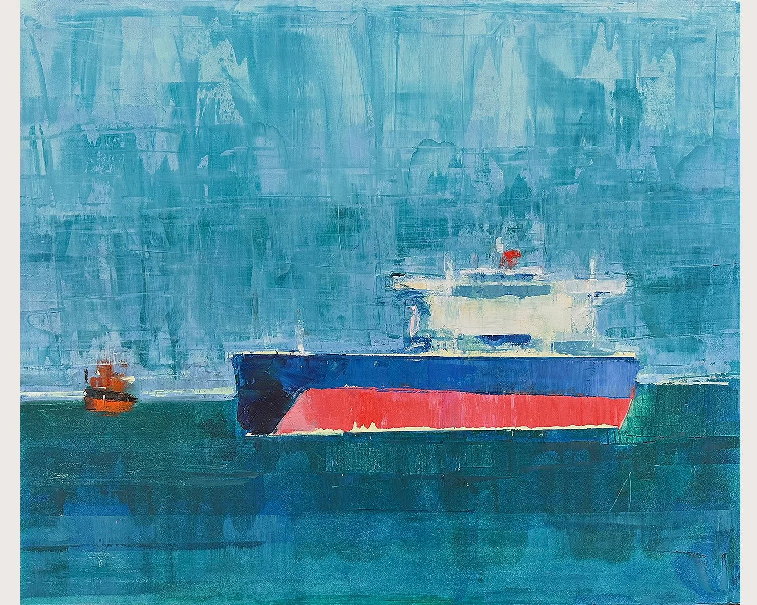   Cautiously Optimistic , 2026, oil on wood panel, 20” x 24” 