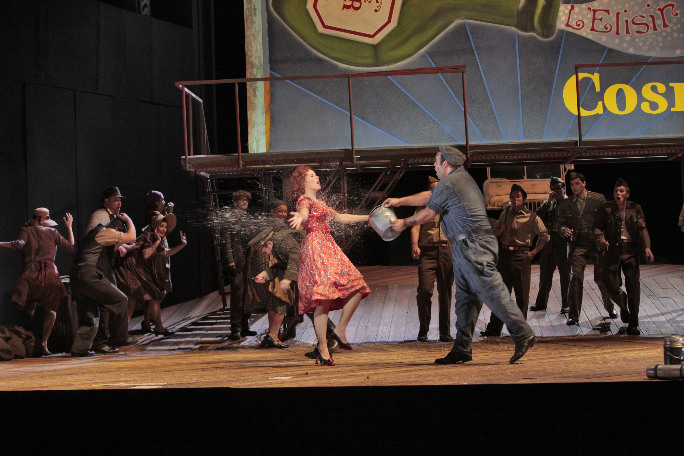  Gianetta and Nemorino (Dimitri Pittas) in Donizetti's  L'elisir d'amore &nbsp;at the Santa Fe Opera, 2009.&nbsp; 