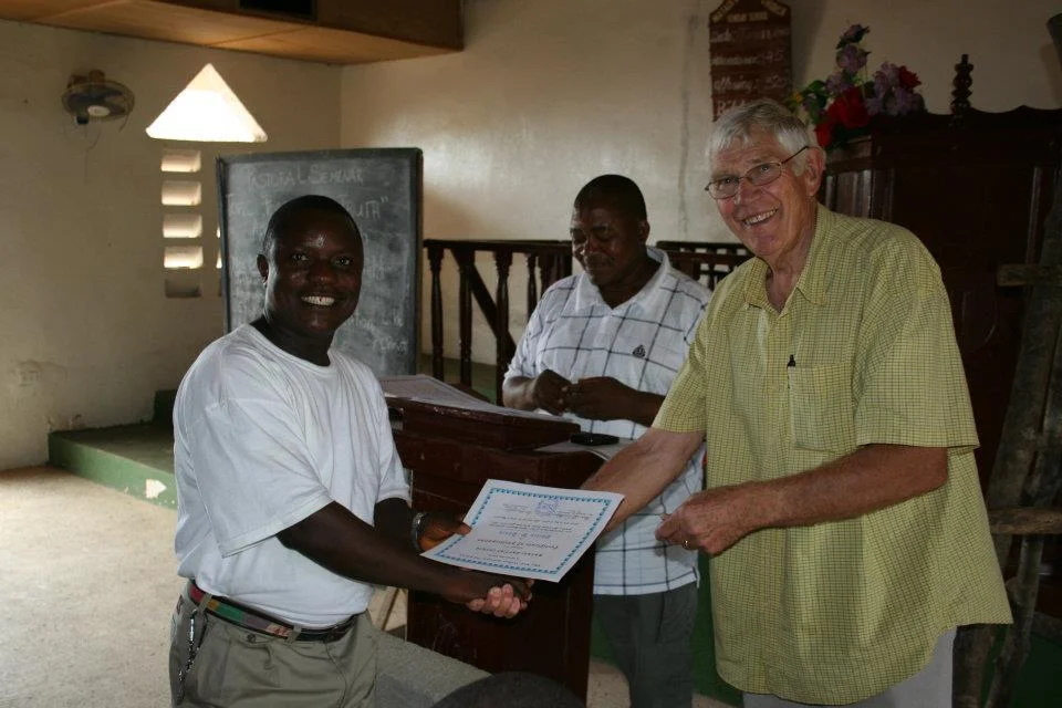  Ken Welch and Philip Davis in 2013. Philip is receiving his completed course certificate.
