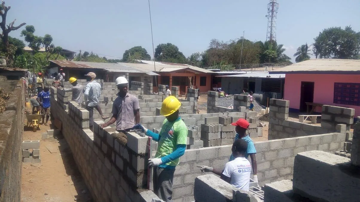 Cement brick walls