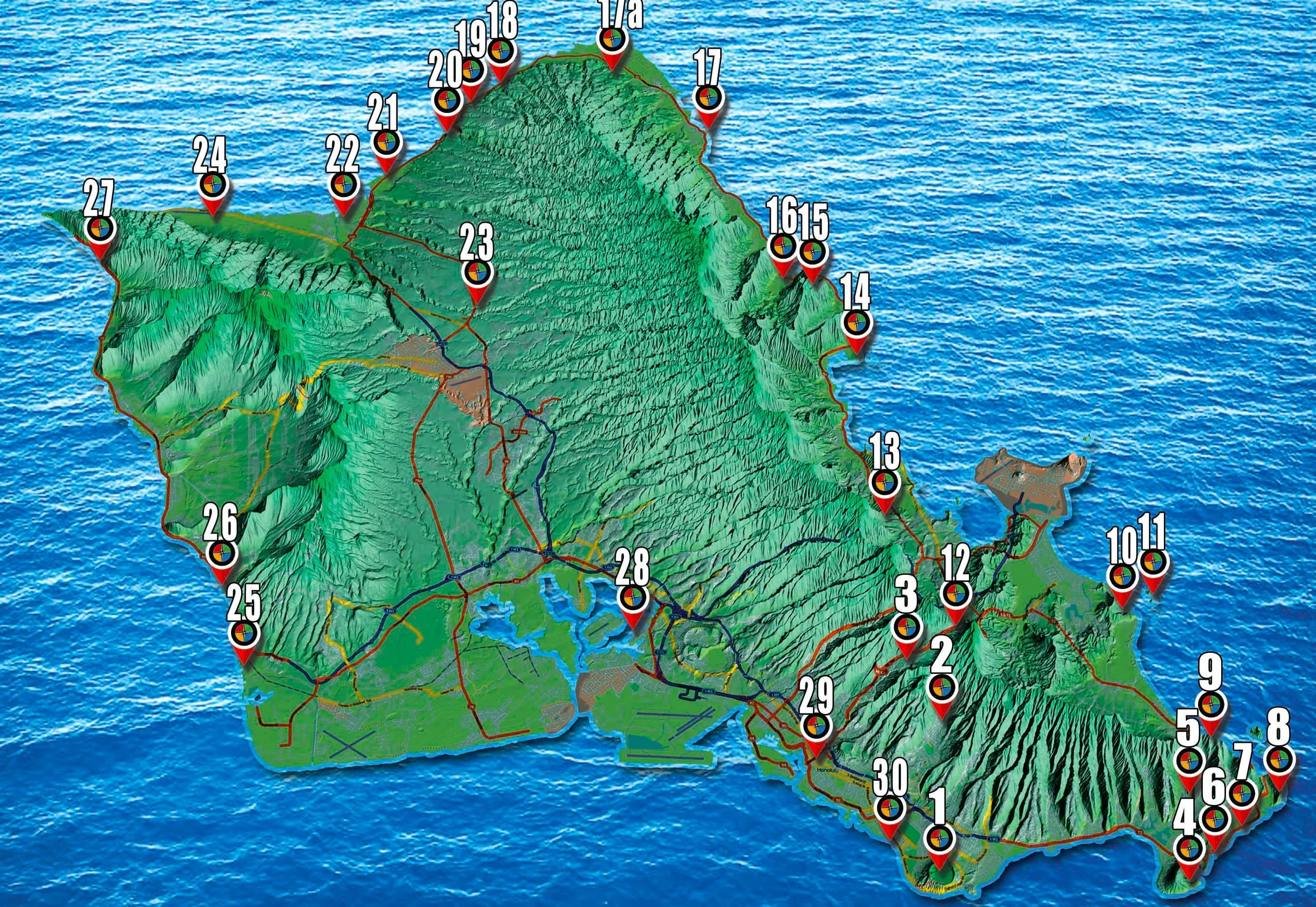 Oahu Map Godspeed Adventure Tours for Raj February 26 & 28.jpg
