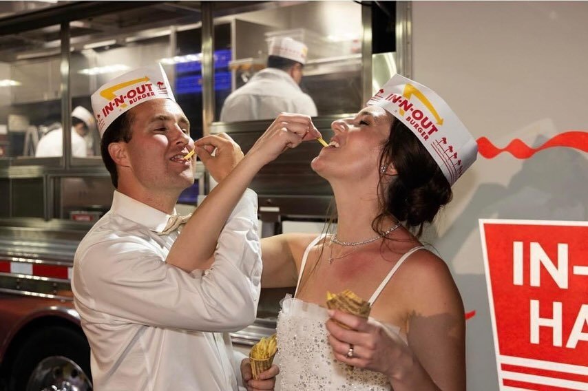 Burger bliss ✨🍔🍟

Late Night Bites: @innout 
Bride&rsquo;s Reception Dress: @showmeyourmumu