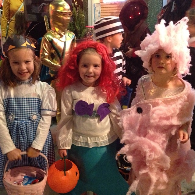 Dorothy, Ariel, and Cotton Candy painting the town red by amystanden