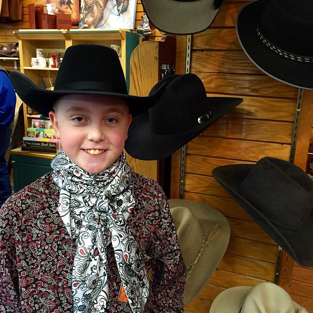 Thatch Elmer, 11, Elko's youngest cowboy poet. Homeschooled, politest kid I've ever met. by amystanden