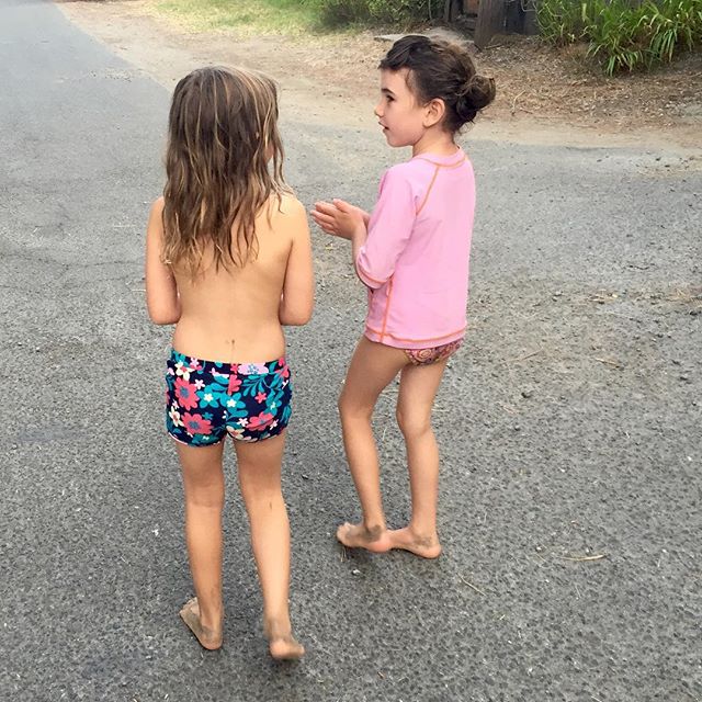Cora and Charlie. no shirts no shoes no pants no problem. by amystanden