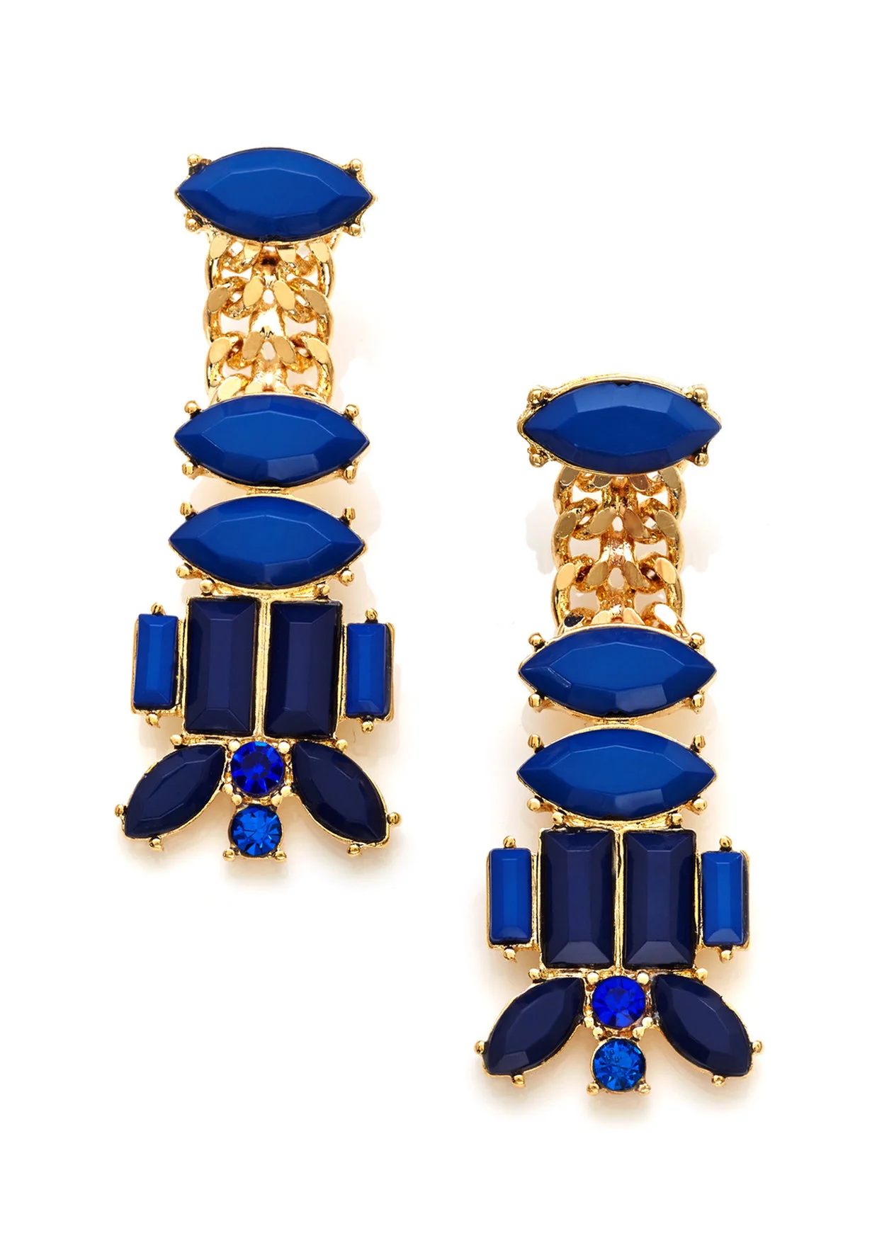 BLOWOUT SALE: Kenneth Jay Lane Chain Link with Marquise Station Earrings