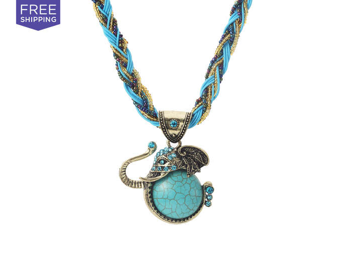 Wise Turquoise Elephant Trunk NecklaceWise Turquoise Elephant Trunk Necklace, $14.99Deal Run Date Ends: 10/7/15