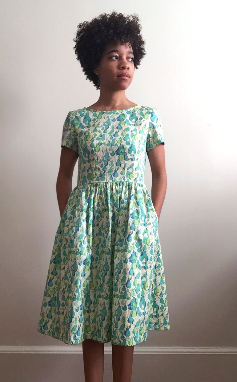 Garment: Emery Dress by Christine Haynes // Fabric: Pear by Call Me Chartreuse