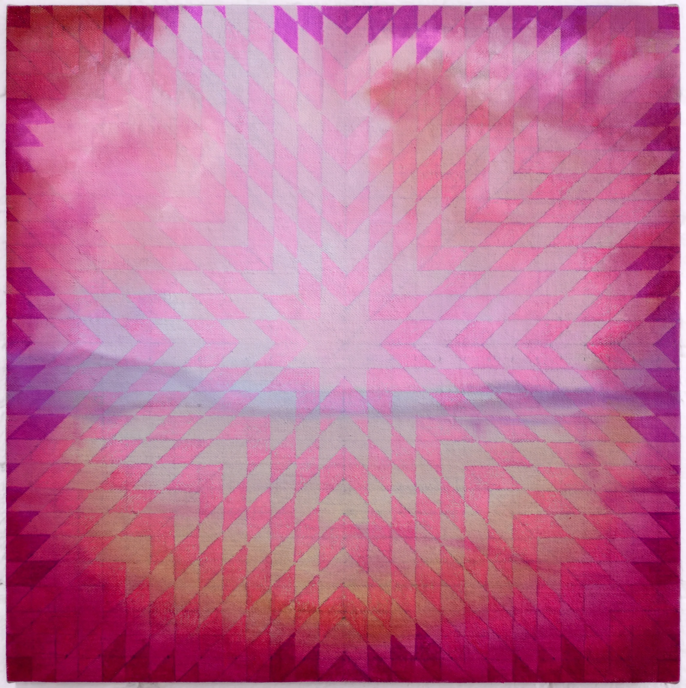 Diamond Bloom 2015 oil paint and marker on linen 14 x 14"