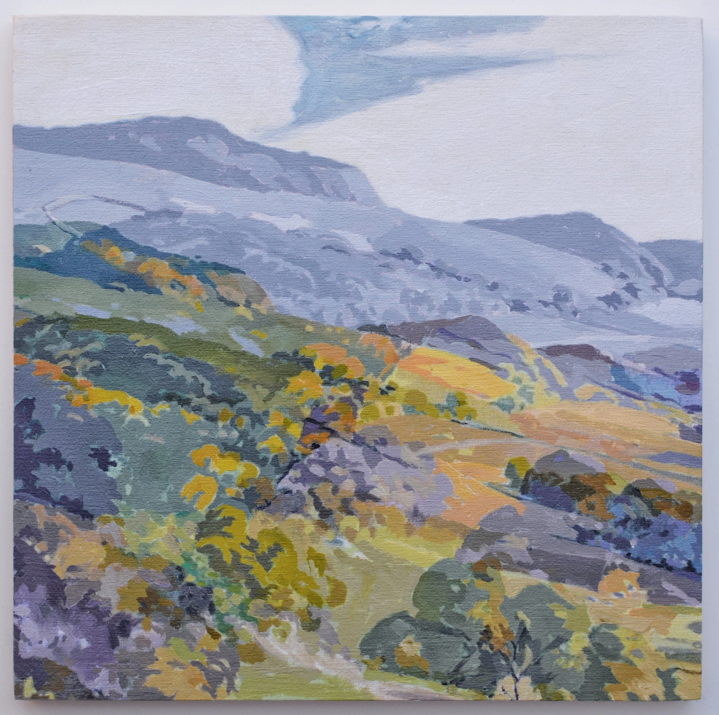 Untitled (landscape/grey/cool), oil on wood, 15x15cm, 2018