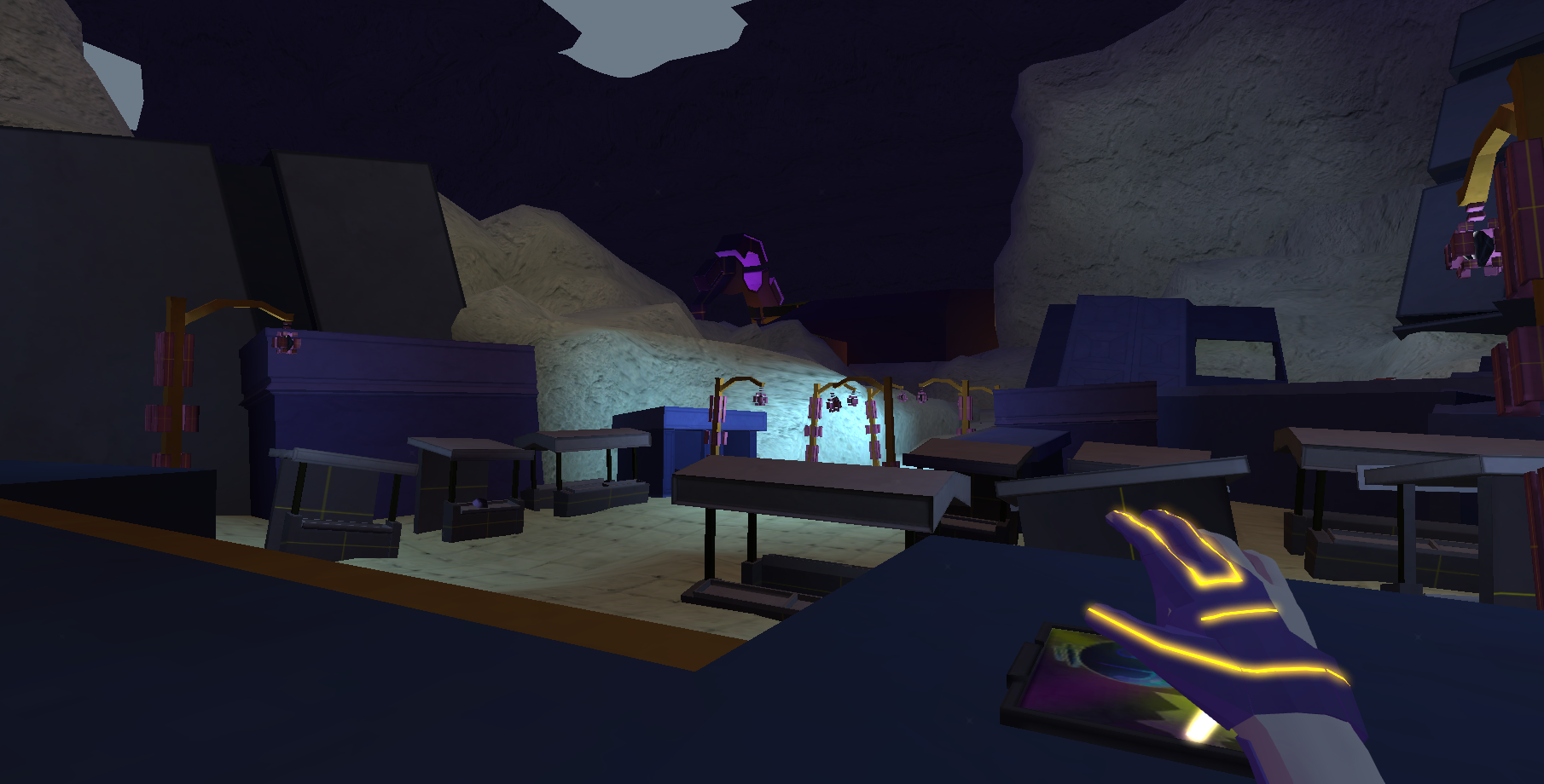 In-game screenshot: Looking back at the temple, where the player came from