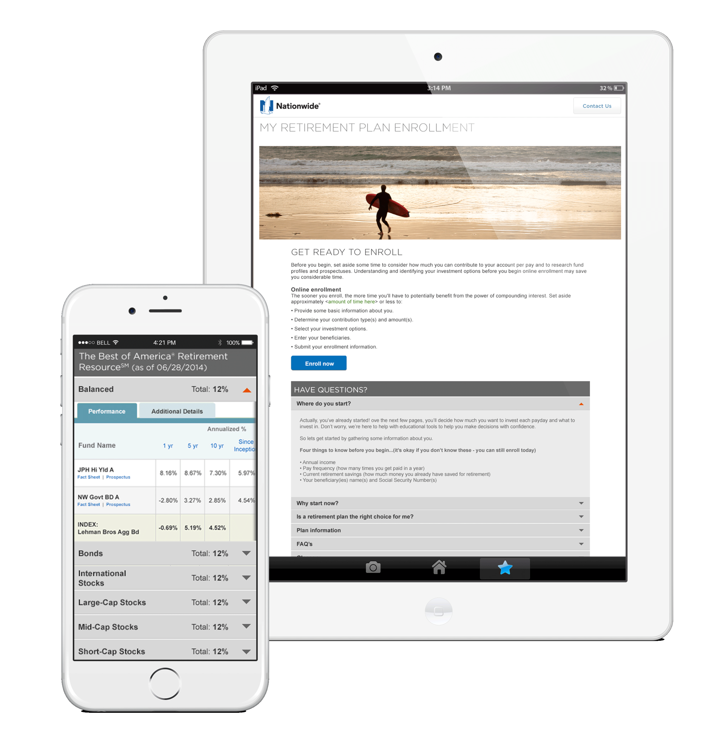 Investor Service Center: responsive site