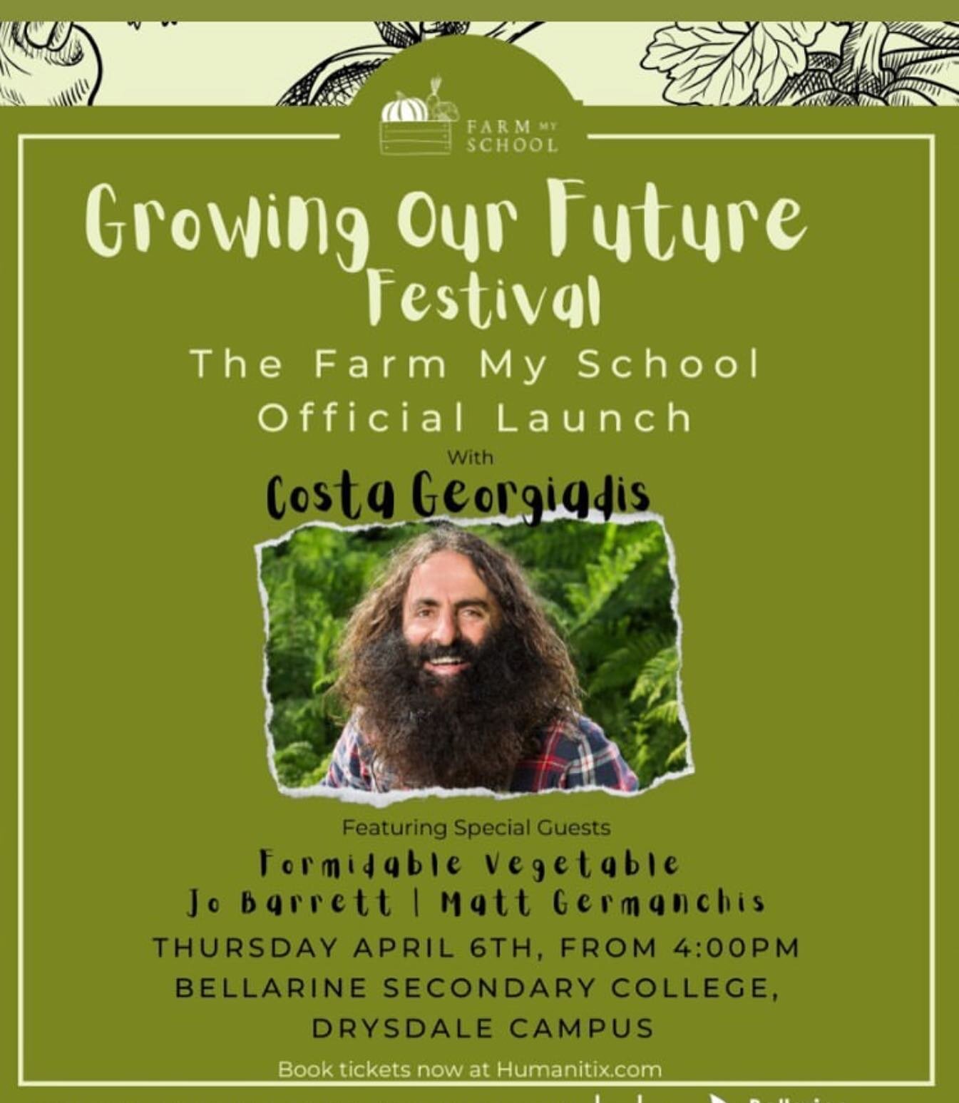 Don&rsquo;t miss out on this speccy event at @farm.my.school ! It&rsquo;s their official launch party with some pretty speccy guests including the one and only @costasworld , with @jobarrett and @mattgermanchis cooking up some special treats for y&rs