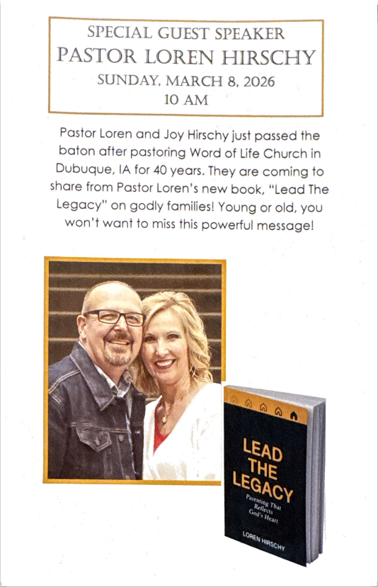 Special Guest Speaker - Pastor Loren Hirschy