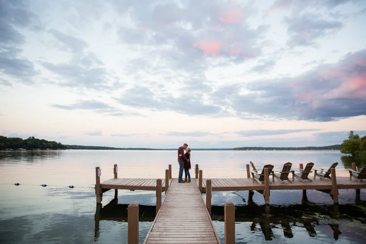 Lakefront Engagement Session at Heidel House Resort in Green Lake, WI // Zach + Jocelyn