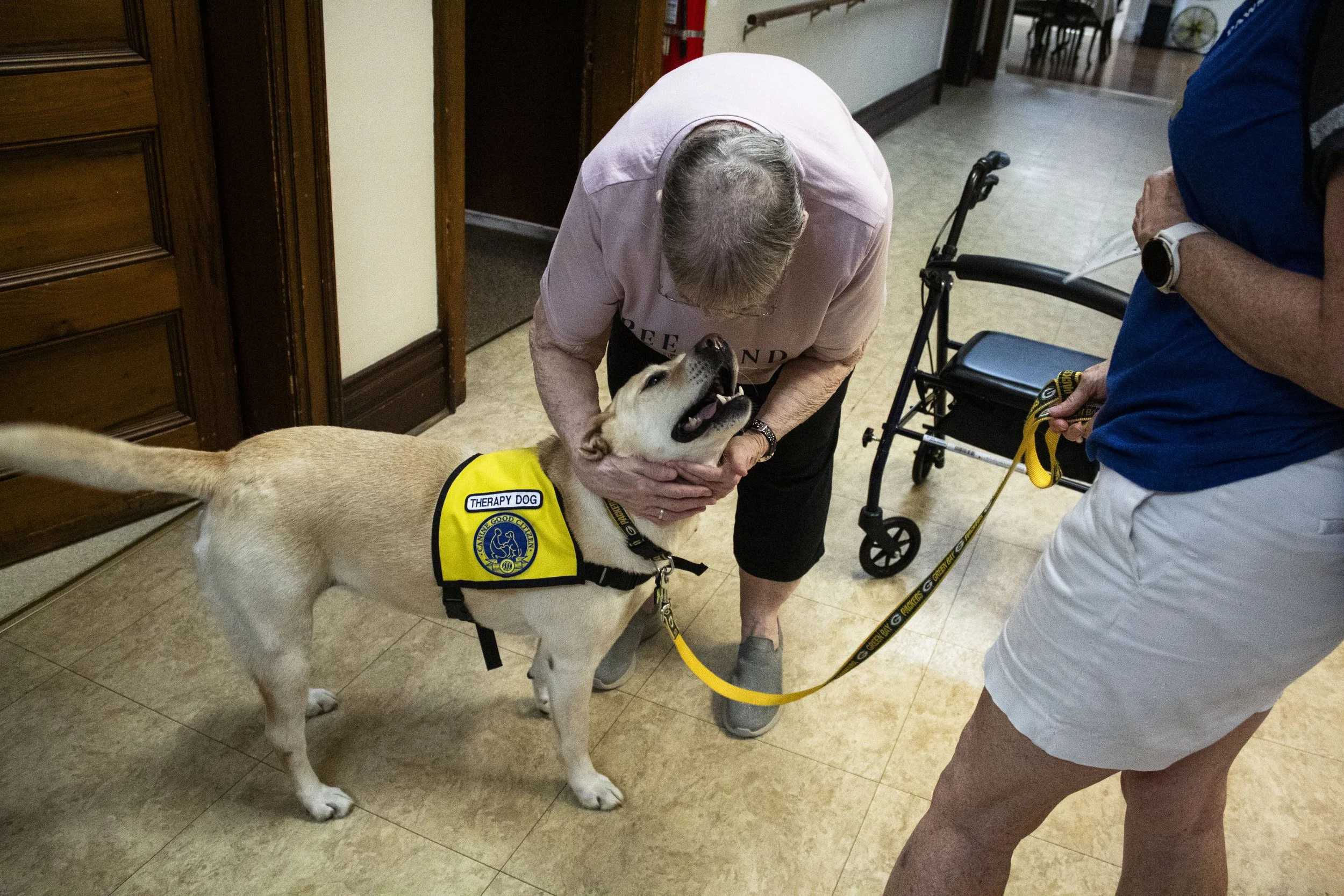Our Therapy Dog from PAWS of CNY - 'Packer' visiting with residents