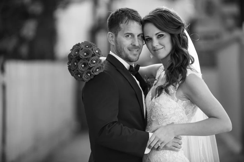 bride and groom glowing