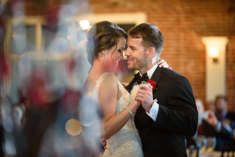 a bride and grooms first dance in the ballroom at the White Room in St. Augustine, Florida