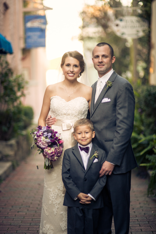 the new family's first official photo just down the street from the White Room in St. Augustine, Florida