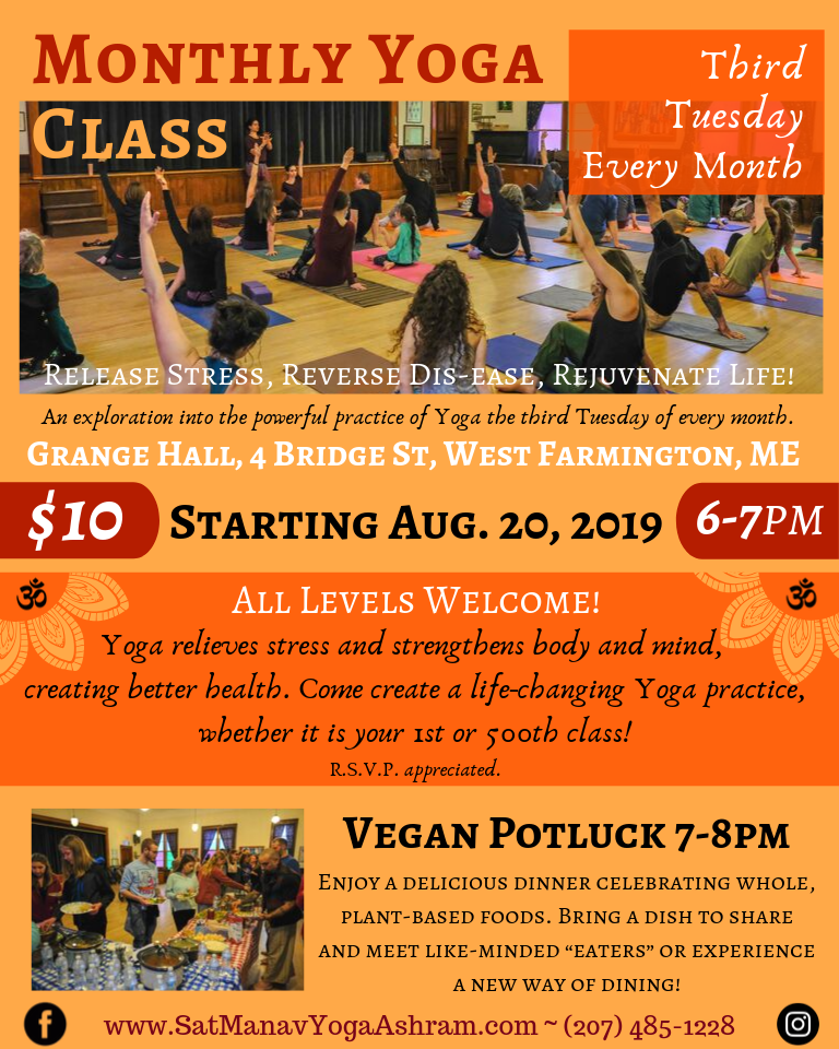 Monthly Yoga Class &amp; Vegan Pot Luck