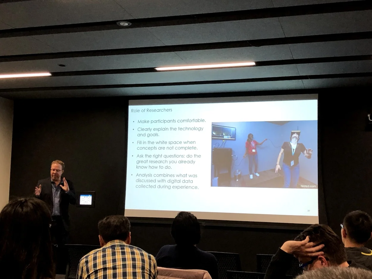 David on how to help research participants in studies using VR.