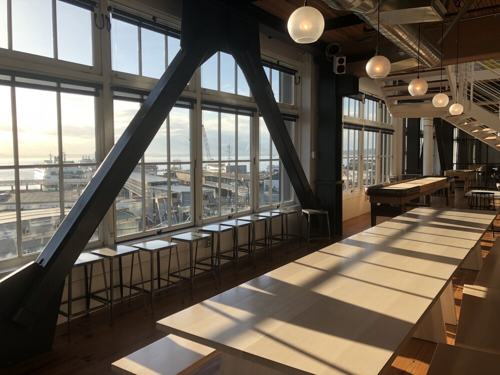  Flexible dining and workspace within Artefact used for the event. 