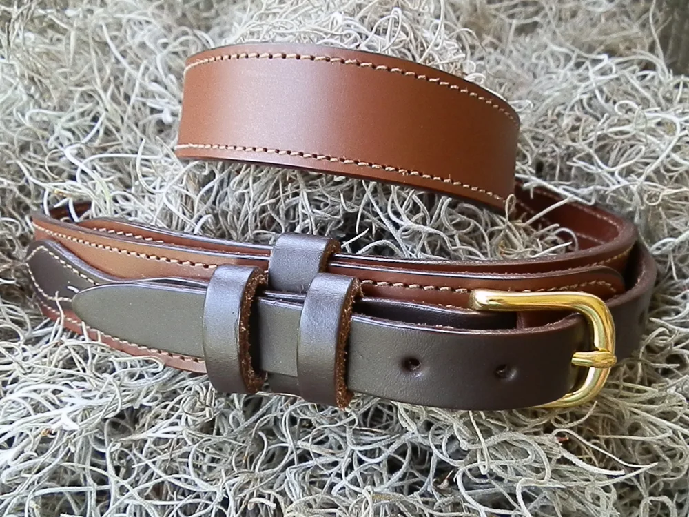Chocolate Brown Ranger Belt 1-1/4 w/Brass Bridle Buckle — Byrd's