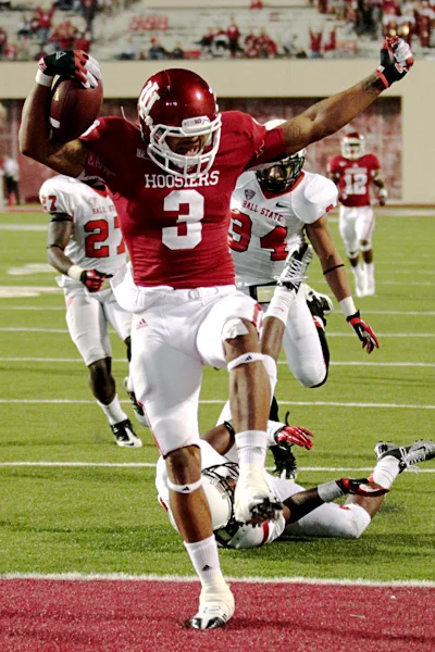 Cody Latimer celebrates getting into the end zone against Ball State in 2012.