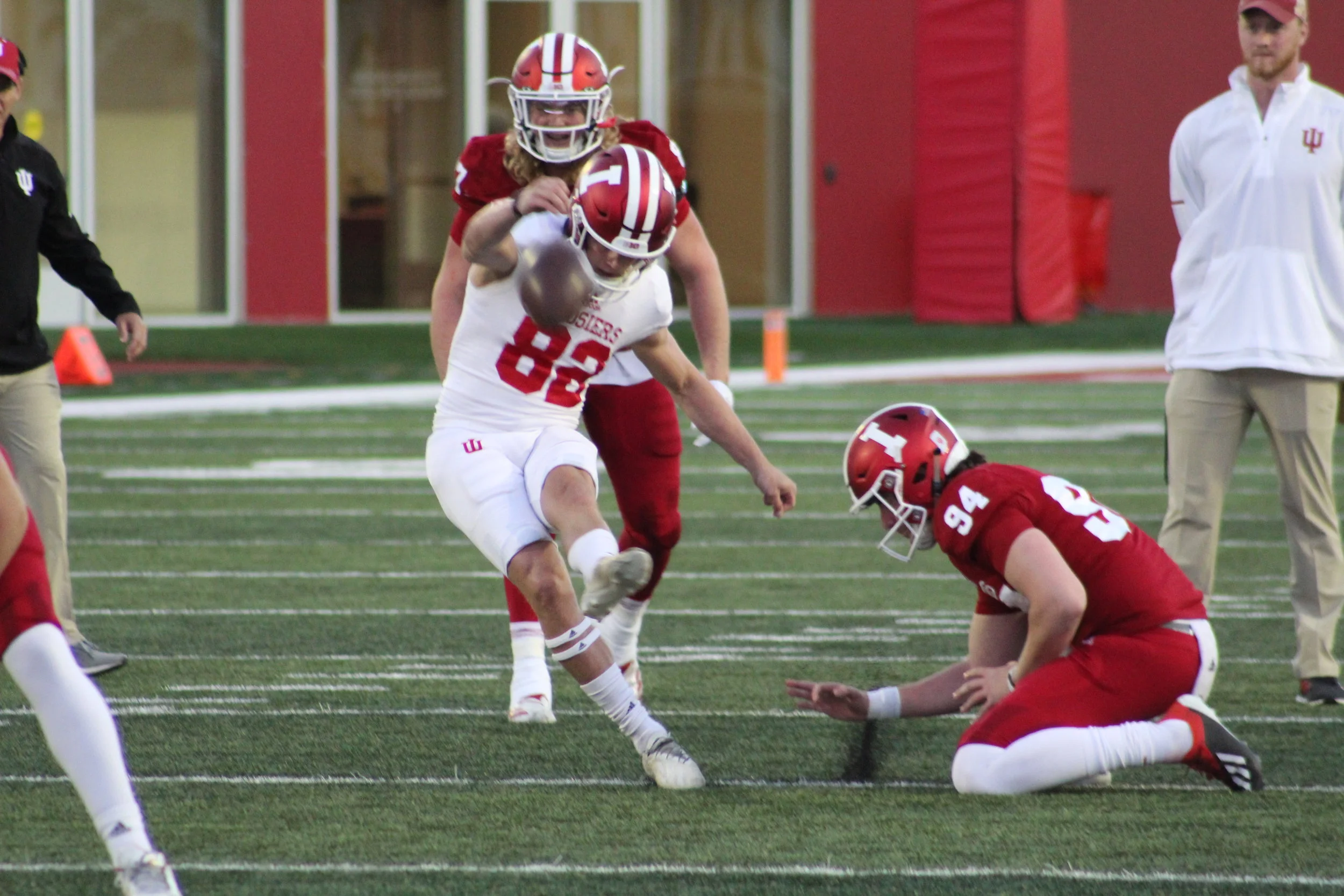 Logan Justus (82) is coming off an All-Big Ten season Image: Sammy Jacobs Hoosier Huddle