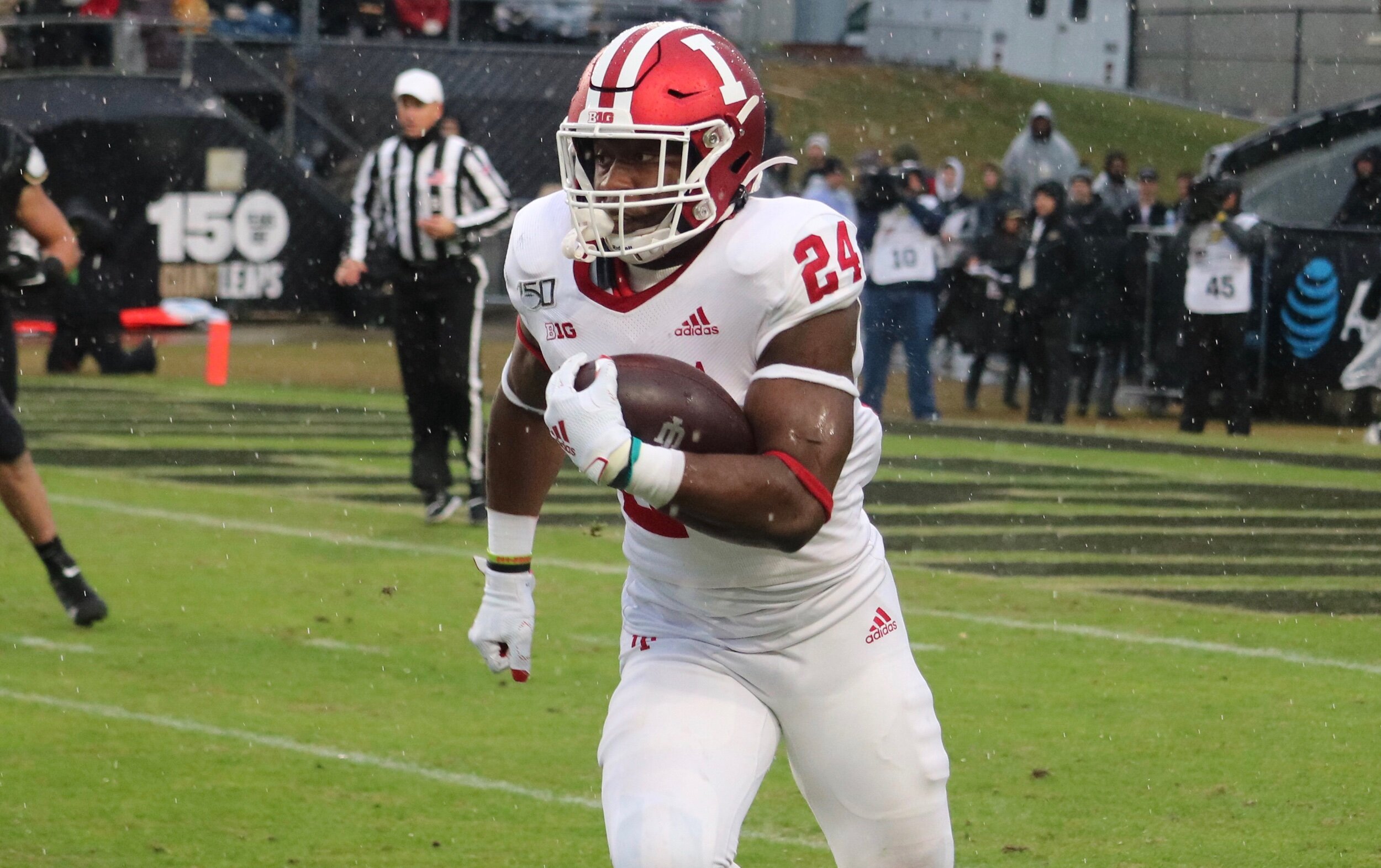  Freshman running back Sampson James gets his opportunity in the absence of Stevie Scott and runs with it, showcasing his potential with 118 rushing yards on 22 carries, and his third career touchdown in the Old Oaken Bucket victory.&nbsp; 