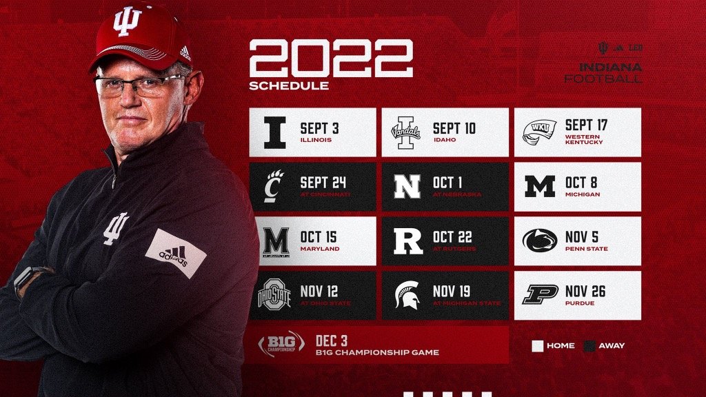Indiana University Football Schedule 2022 Big Ten Announces Changes To The 2022 Iu Football Schedule — Hoosier Huddle