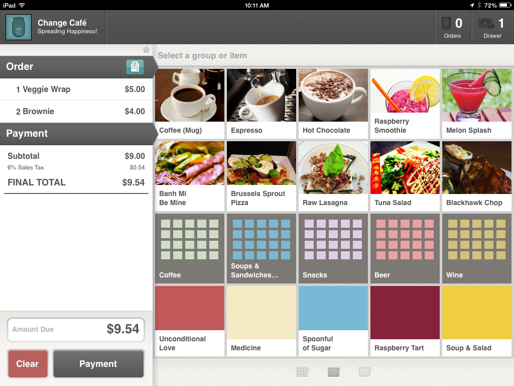Change App iPad point of sale system