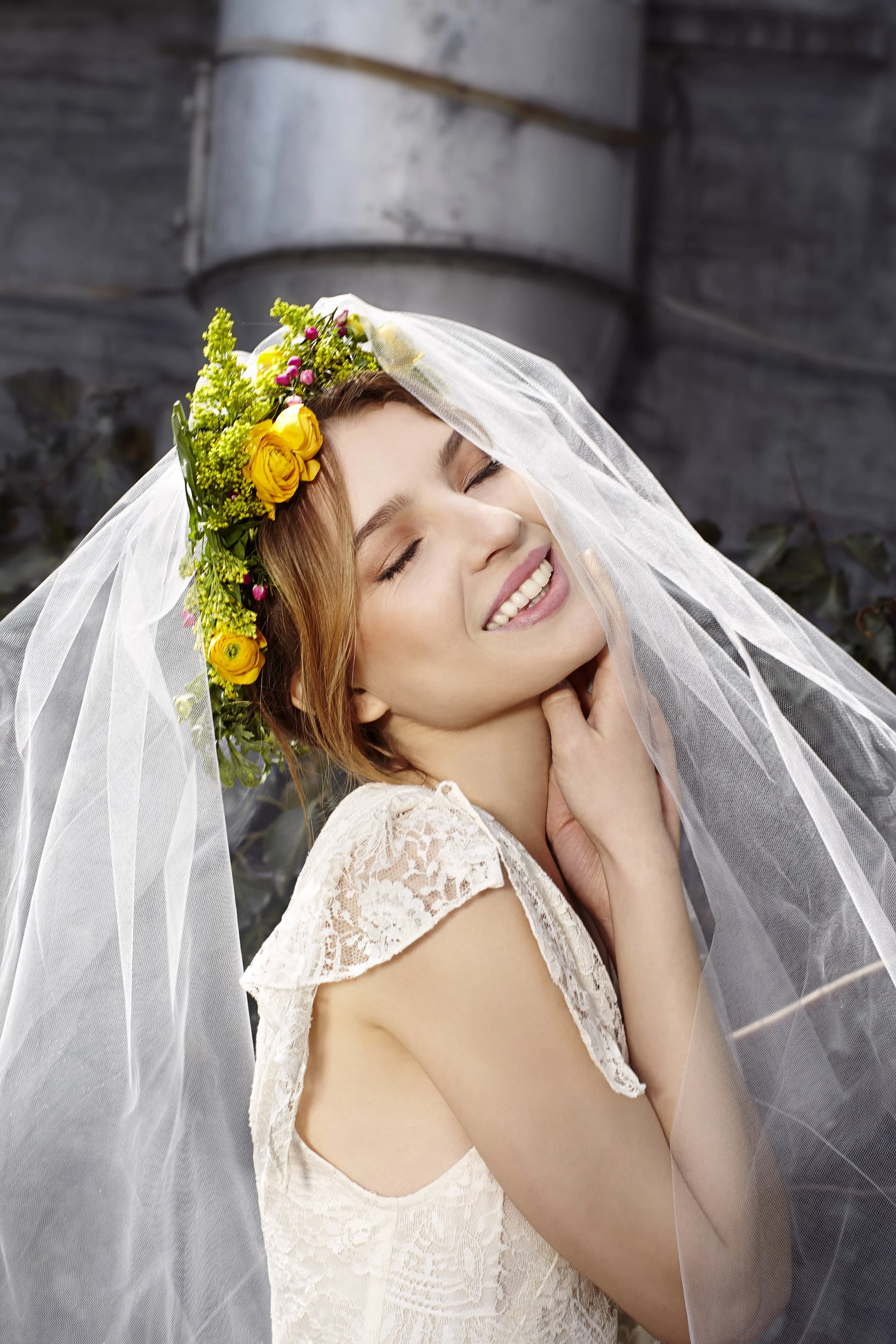 In bloom floral crown (seasonal) halo veil