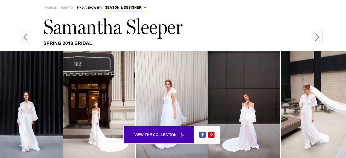 Samantha Sleeper bridal Gown