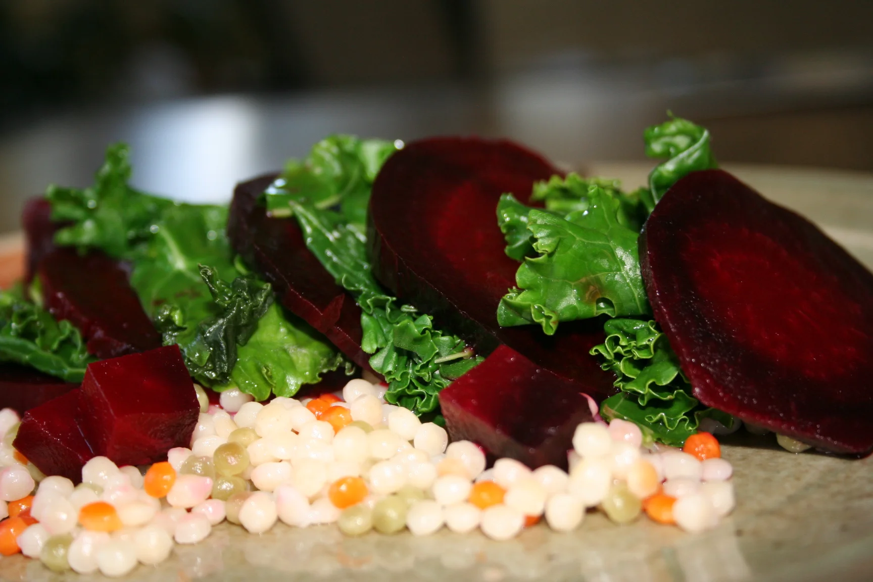 Roasted Beet and Kale CousCous Salad