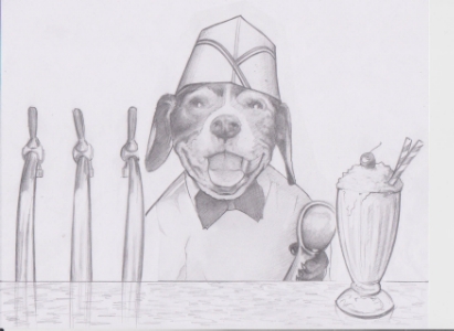 soda jerk Vinnie sketch
