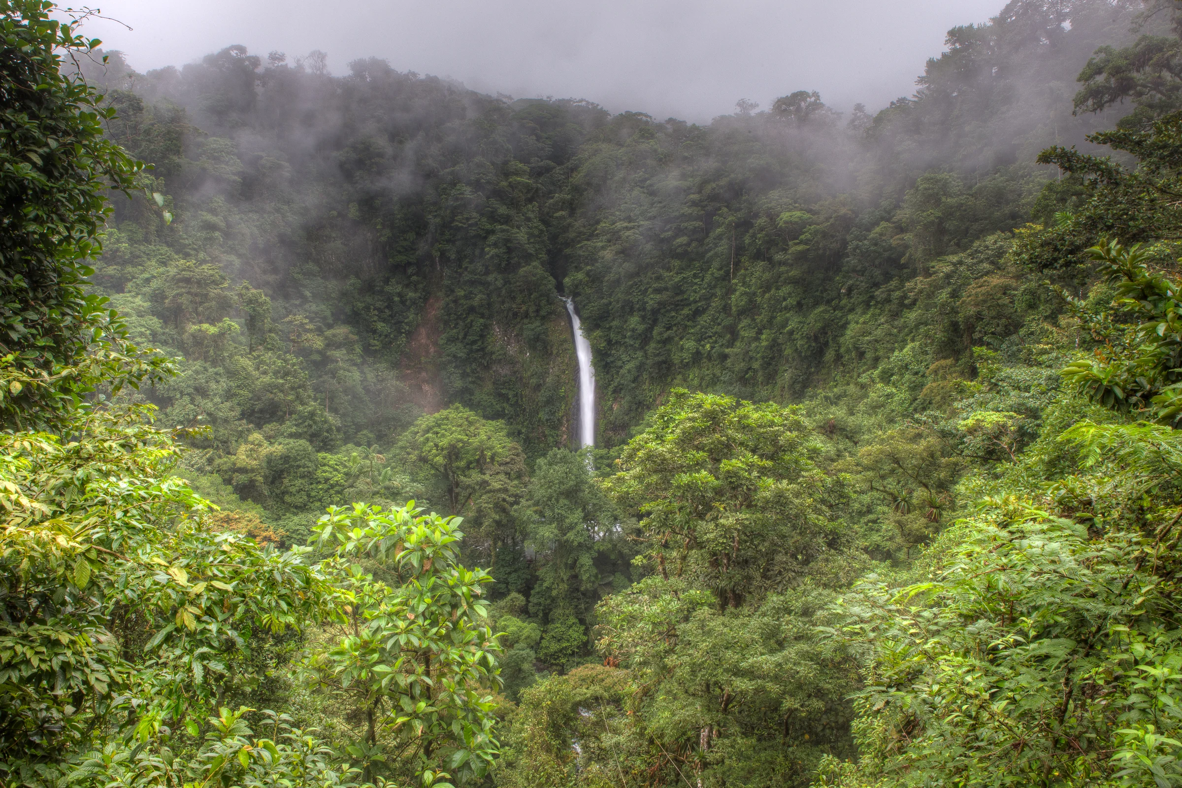 Fortuna waterfall aerial view before the hike down.