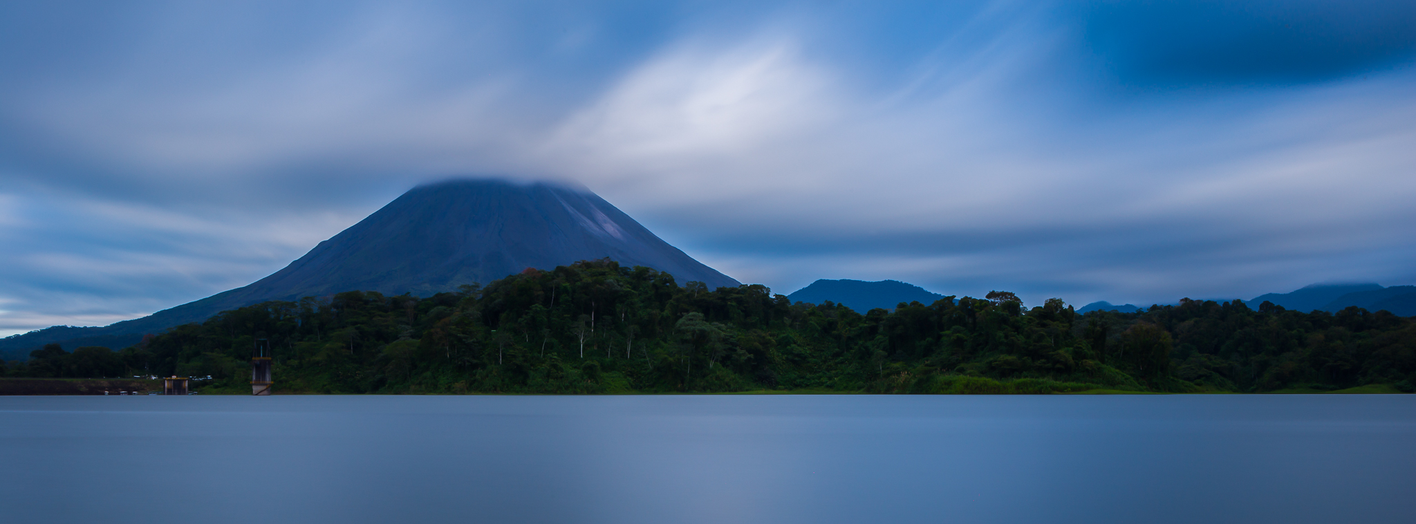 Lake Arenal- I used a Lee Big Stopper to create a long exposure during the day. This creates the glassy water effect and blurs the motion of the clouds.