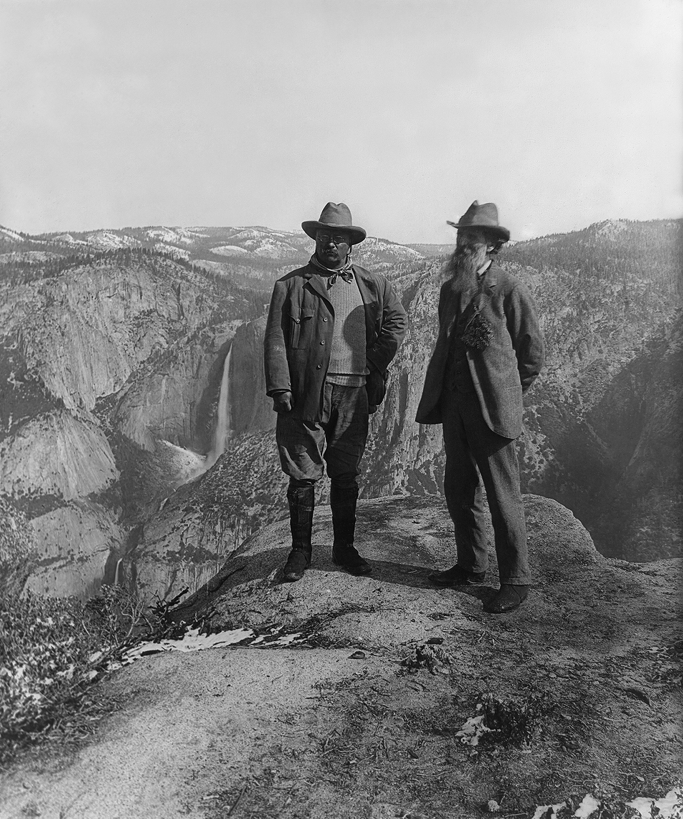 Here is a copy of the famous image of Muir and Roosevelt on Glacier Point. Cool to think we stood in the same spot!