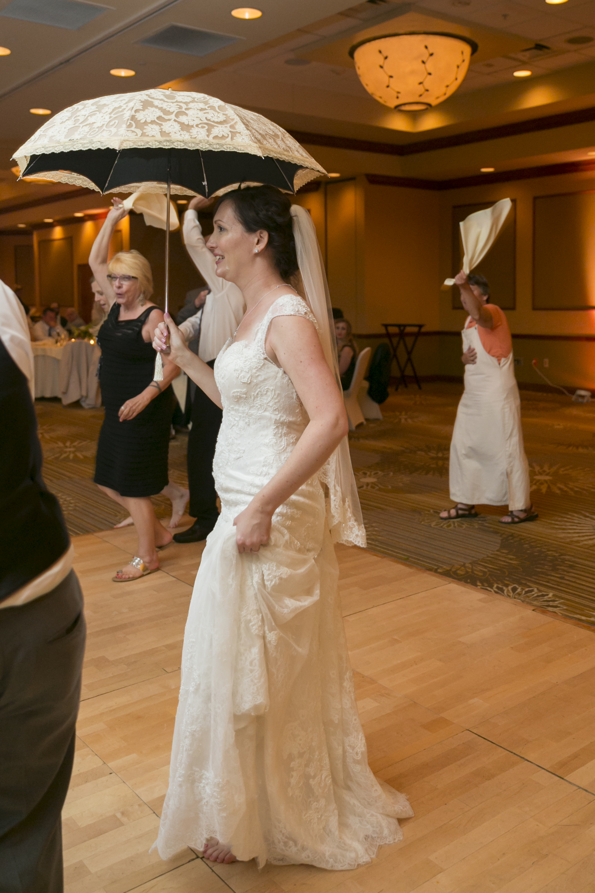 Kathleen during the wedding second line.