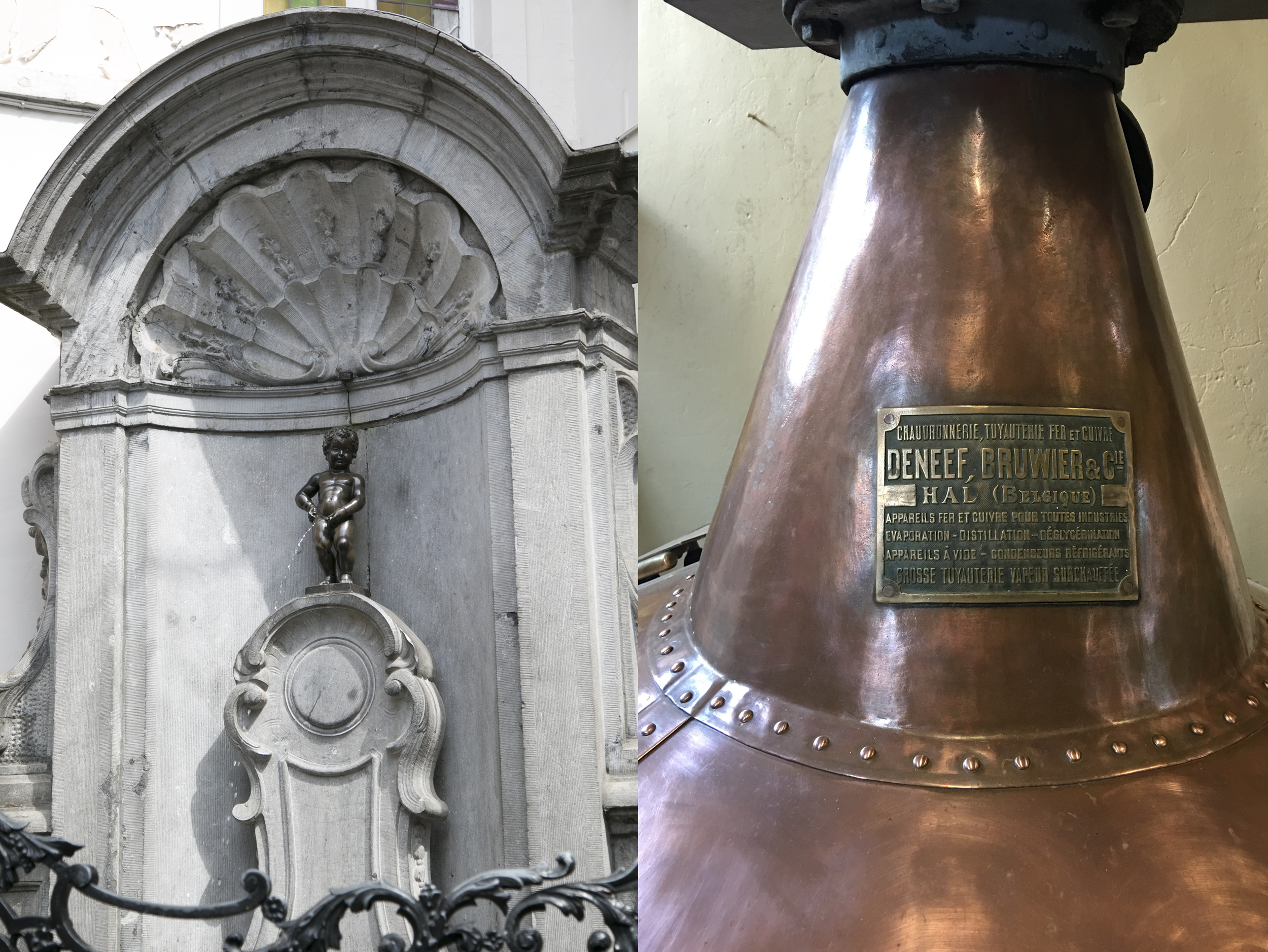 Manneken Pis and some equipment at the over 100 year old Cantillon Brewery